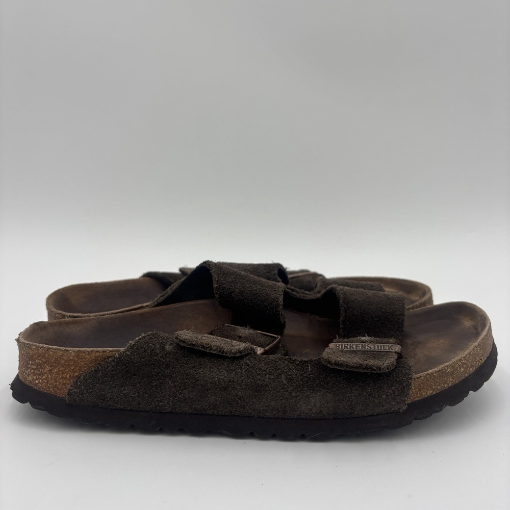 Birkenstock Arizona Suede Leather Two Strap Sandals Mocha Brown EU 38 Size 7/7.5